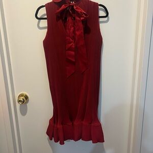 Tibi Rich Red Pleated Dress